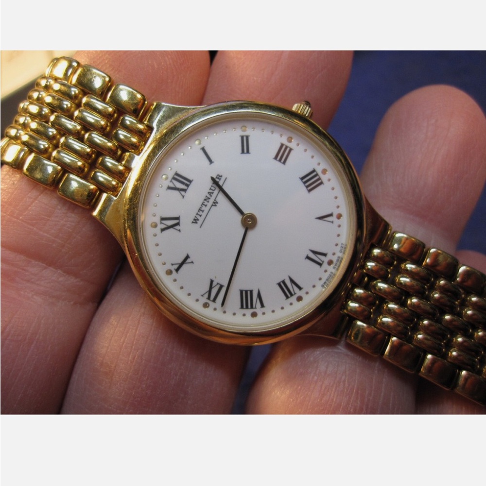Wittnauer Gold-Tone Watch with White Dial